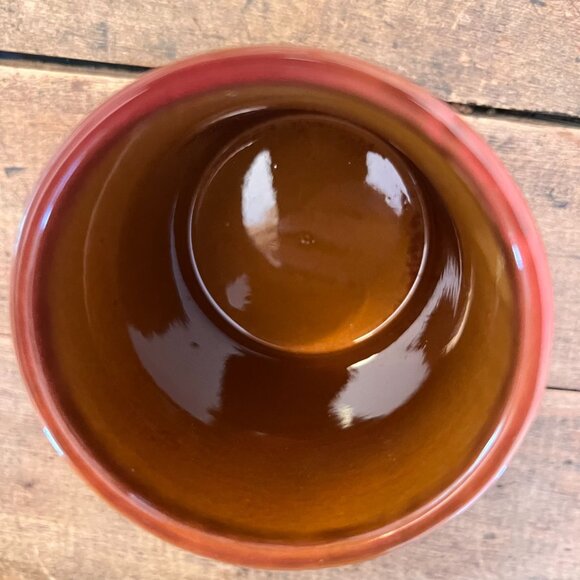 Vintage Ceramic Turkey Pinecone Autumn Canister Lid Small Crock Oak Leaves 4" - Picture 5 of 10